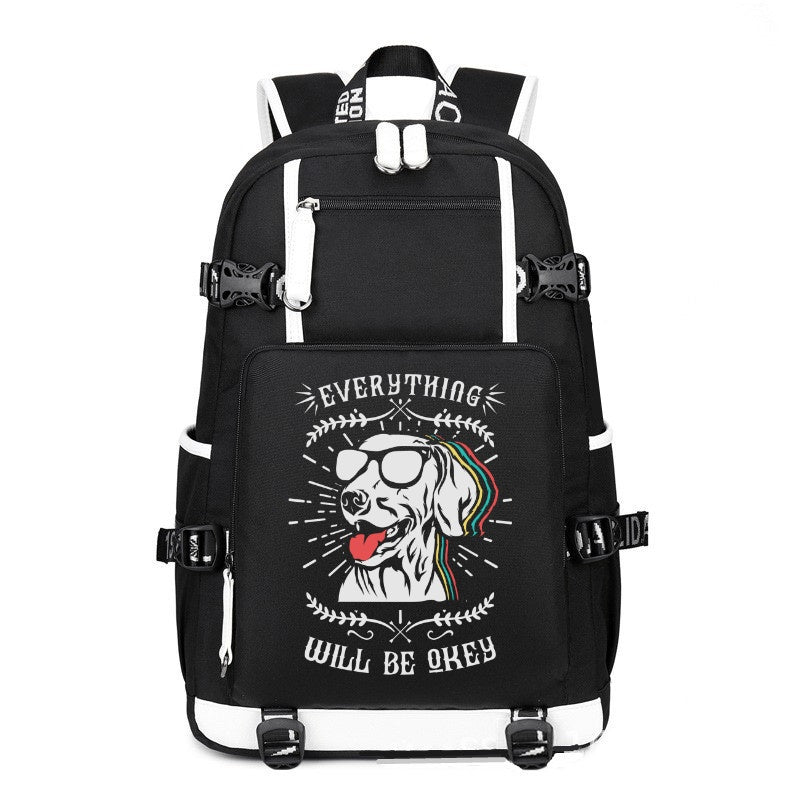 Dog everything will be okey printing Canvas Backpack