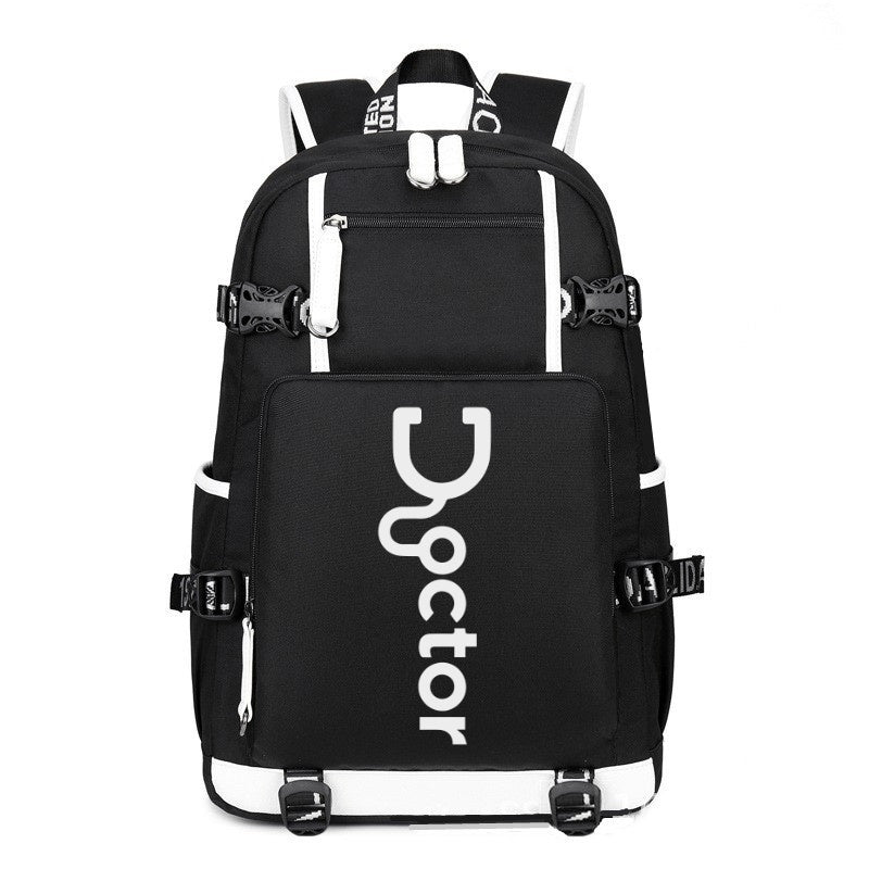 A Doctor love printing Canvas Backpack