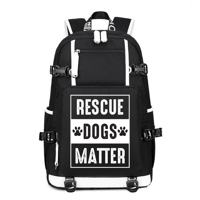 Rescue dogs matter printing Canvas Backpack