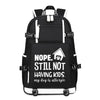 Nope still not having kids my dog is allergic printing Canvas Backpack