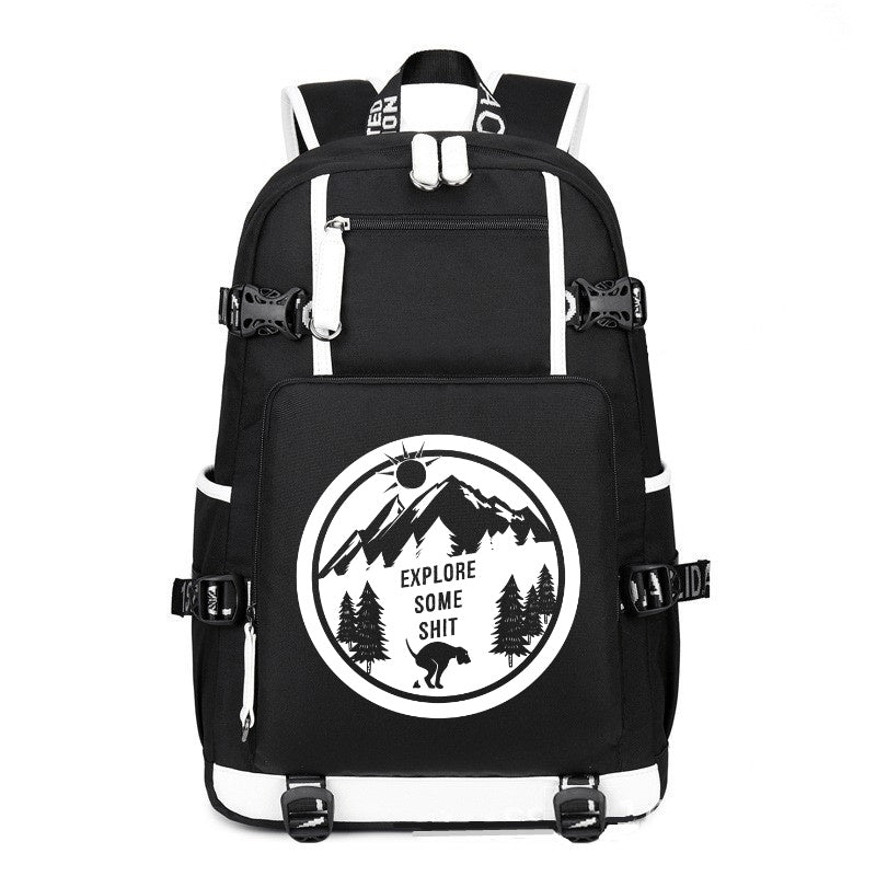 Dog explorer some shit printing Canvas Backpack