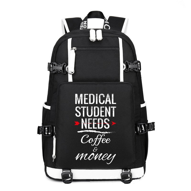 Medical Student Needs Coffee and money printing Canvas Backpack