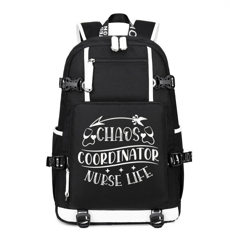 Chaos Coordinator Nurse Life printing Canvas Backpack