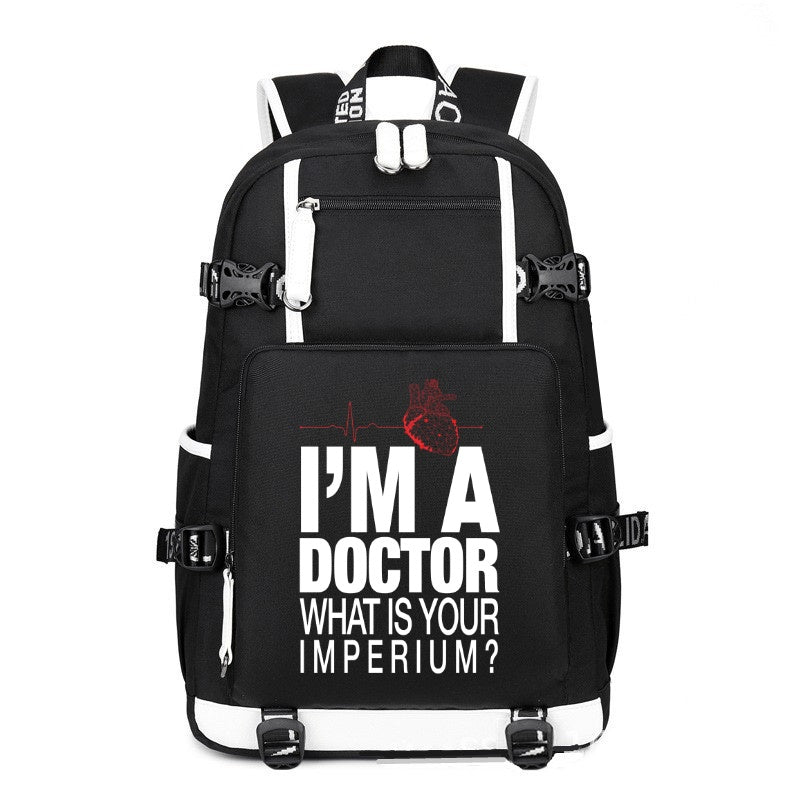 I'M A doctor What Is Your Imperium printing Canvas Backpack