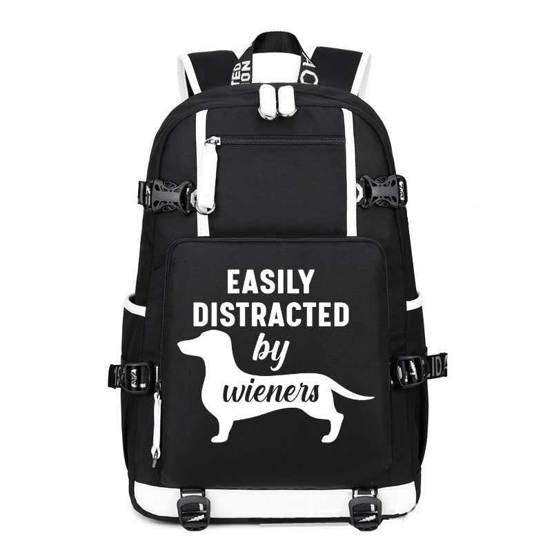 Easily distracted by wieners printing Canvas Backpack