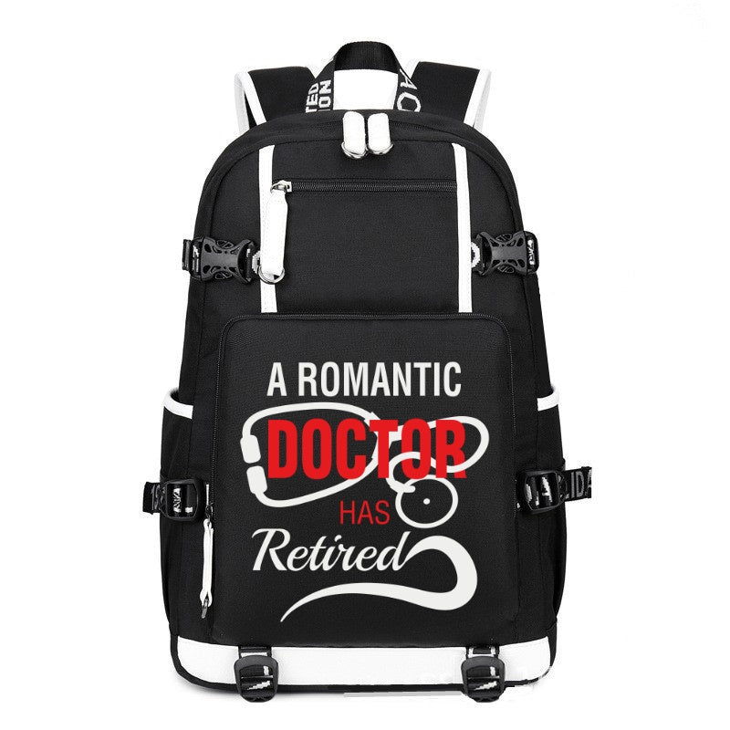 A Romantic Doctor printing Canvas Backpack