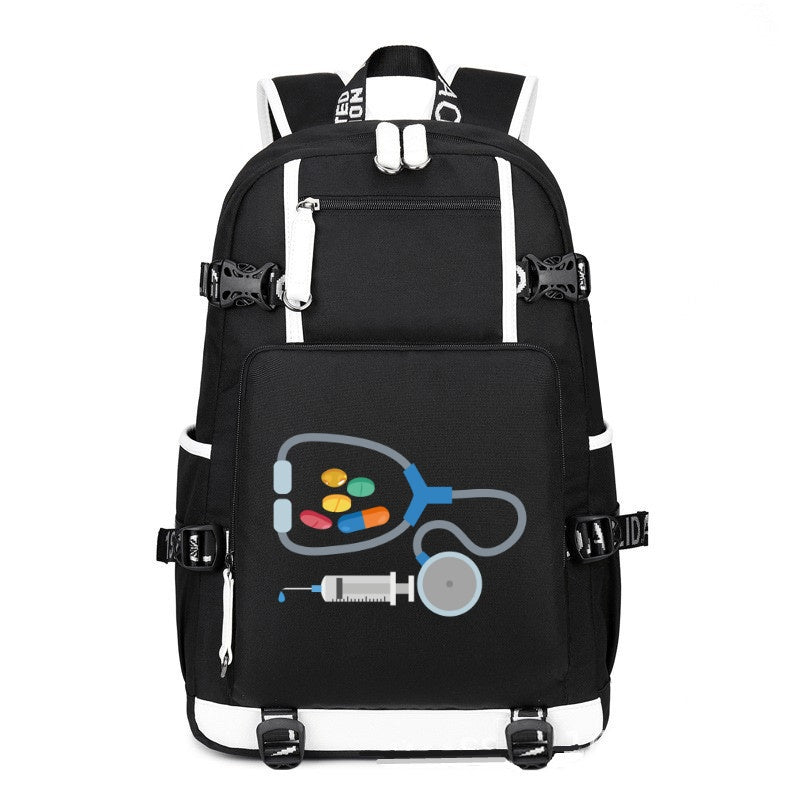The Doctor printing Canvas Backpack