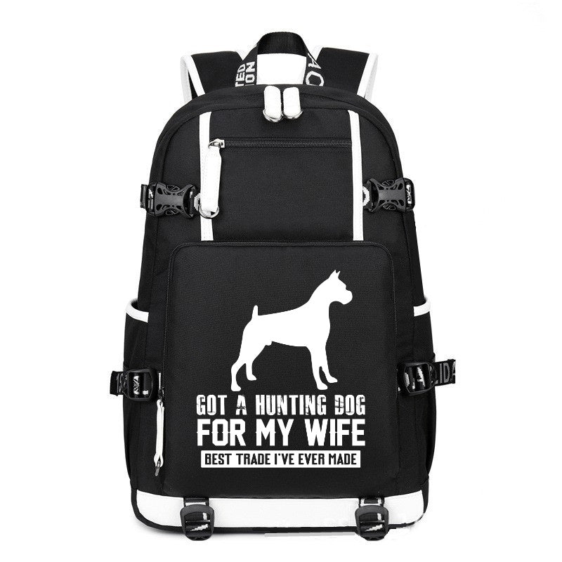Got a hunting dog for my wife printing Canvas Backpack