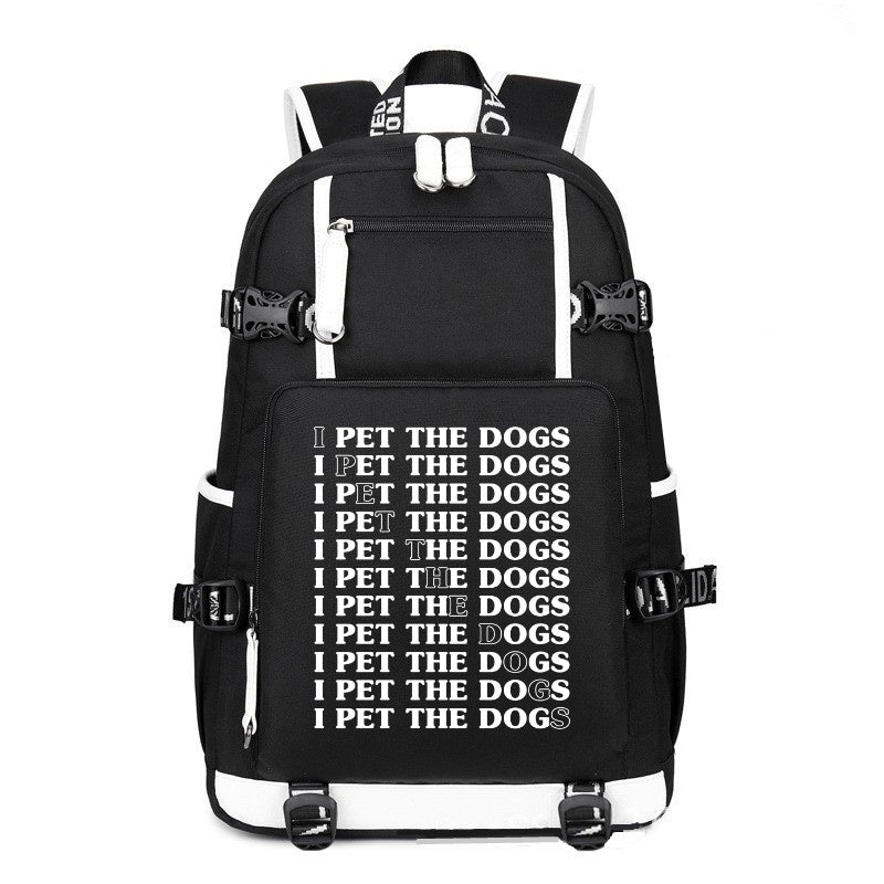 I pet the dogs printing Canvas Backpack