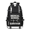 Medical School Survivor printing Canvas Backpack