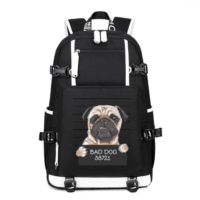 Bad dog printing Canvas Backpack