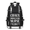 Chaos Coordinator Nurse Life design printing Canvas Backpack