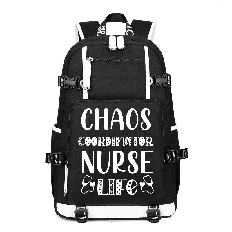 Chaos Coordinator Nurse Life design printing Canvas Backpack