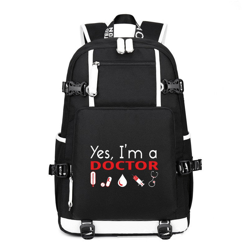Yes I'M A Doctor printing Canvas Backpack