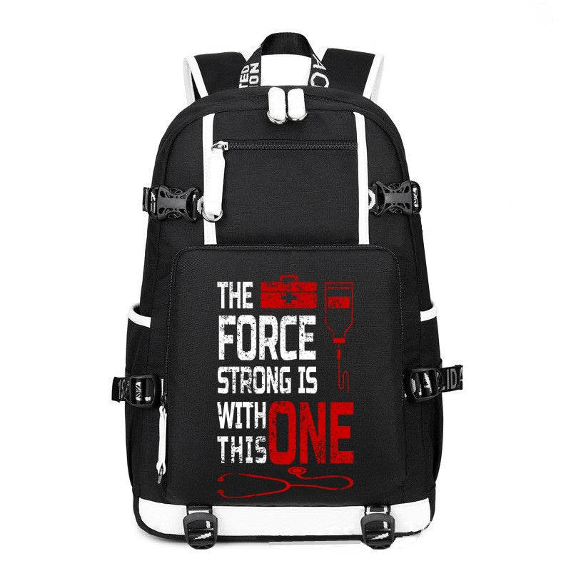 The Force Strong printing Canvas Backpack