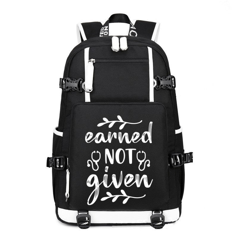 Earned Not Given  design printing Canvas Backpack