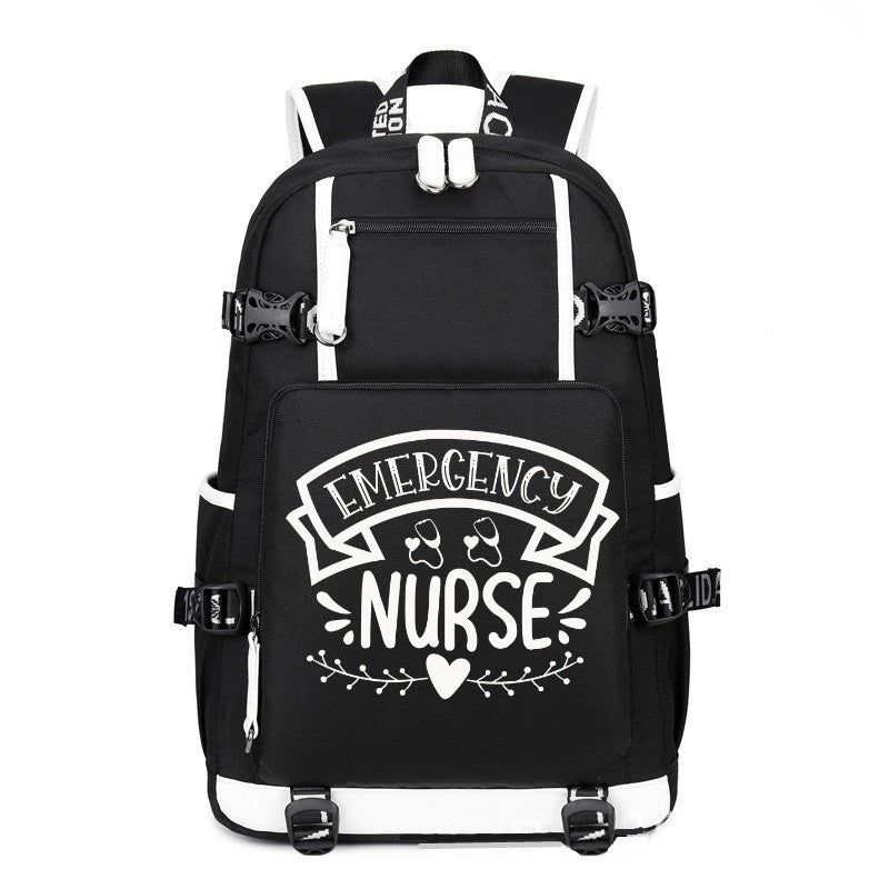 Emergency Nurse printing Canvas Backpack
