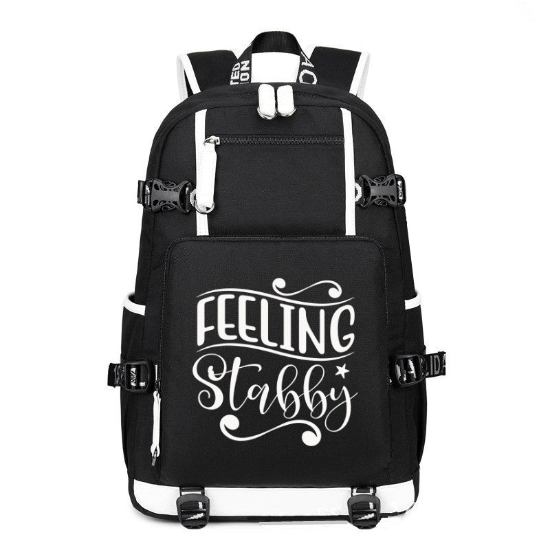 Feeling Stabby printing Canvas Backpack