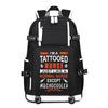 I'M A Tattooed Nurse printing Canvas Backpack
