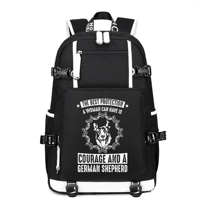 The best protection German Shepherd printing Canvas Backpack