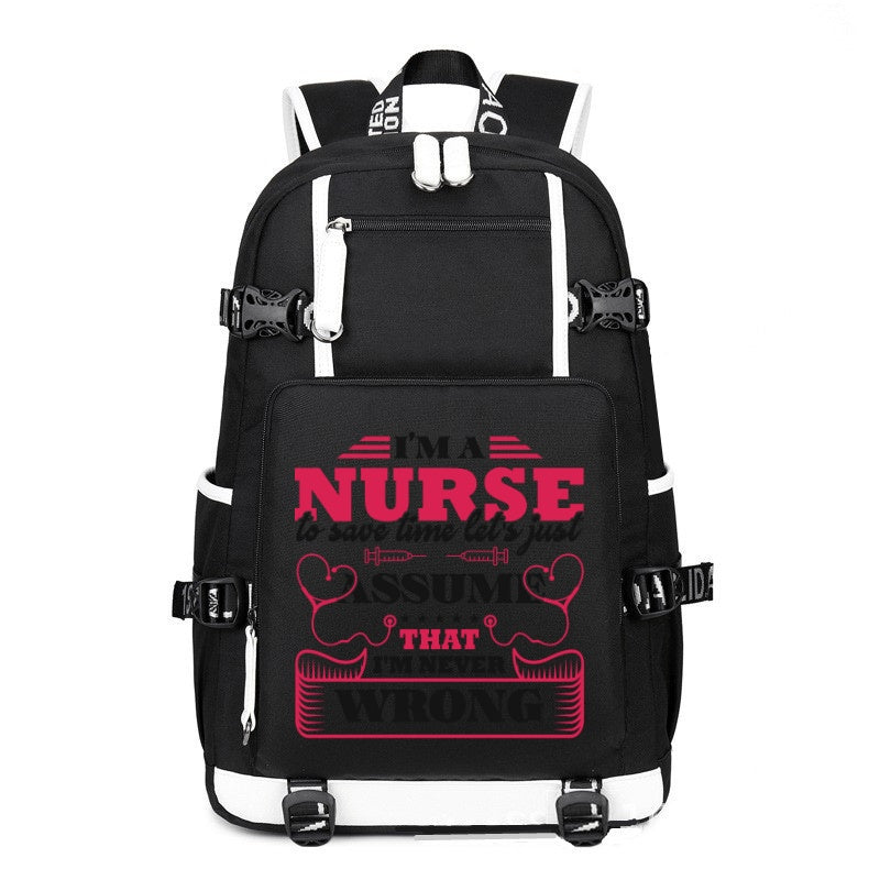 Nurse fashion printing Canvas Backpack