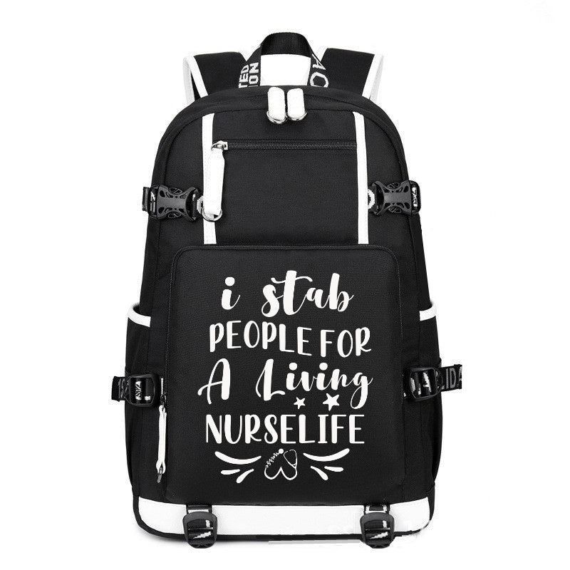 Nurse Life printing Canvas Backpack