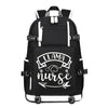 LLAMA Nurse printing Canvas Backpack