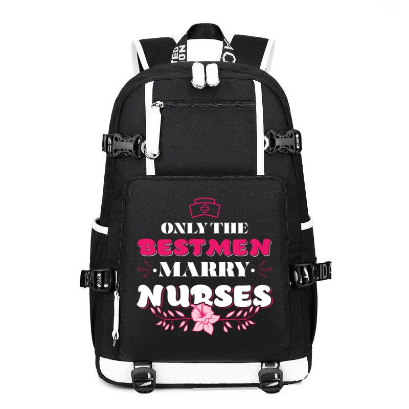 Only The Bestmen Marry Nurses printing Canvas Backpack