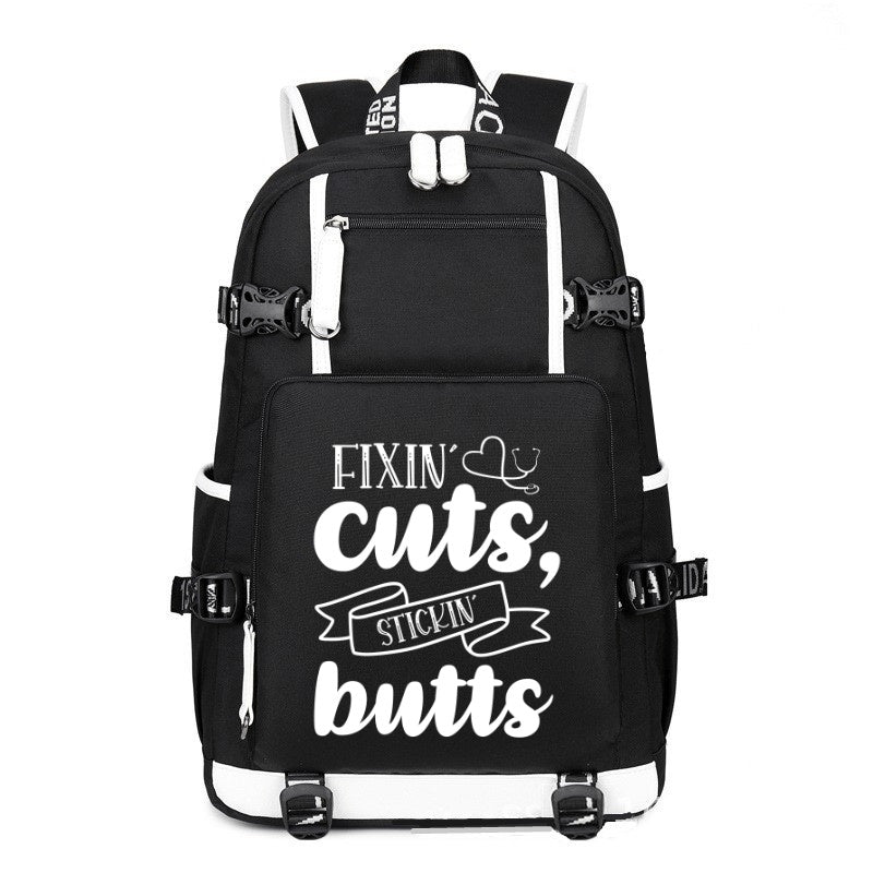 Fixin Cuts Stickin Butts printing Canvas Backpack
