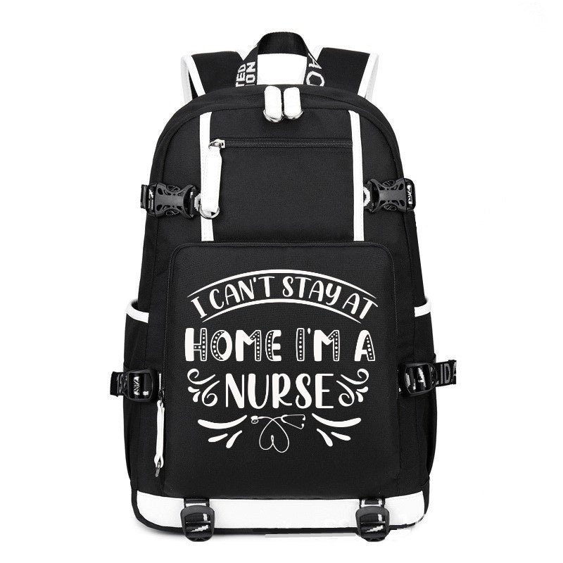 I can't Stay at Home I'M A Nurse printing Canvas Backpack