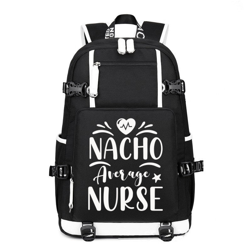 Nacho Aver age Nurse printing Canvas Backpack