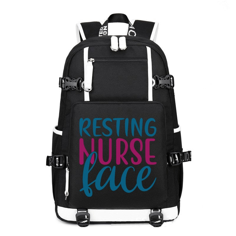 Resting Nurse Face printing Canvas Backpack