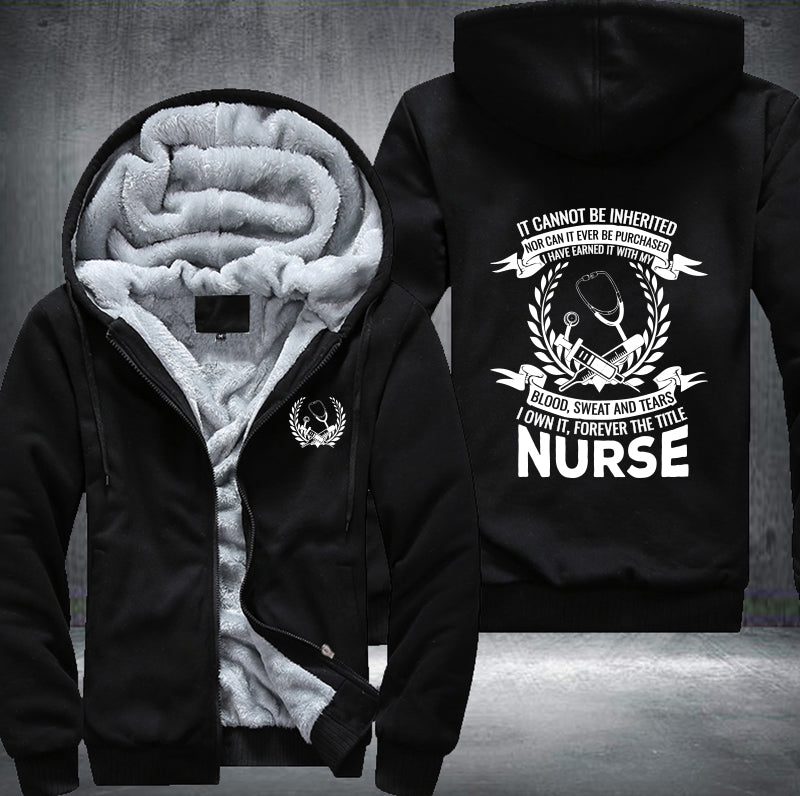 Blood sweat and tears nurse Fleece Hoodies Jacket