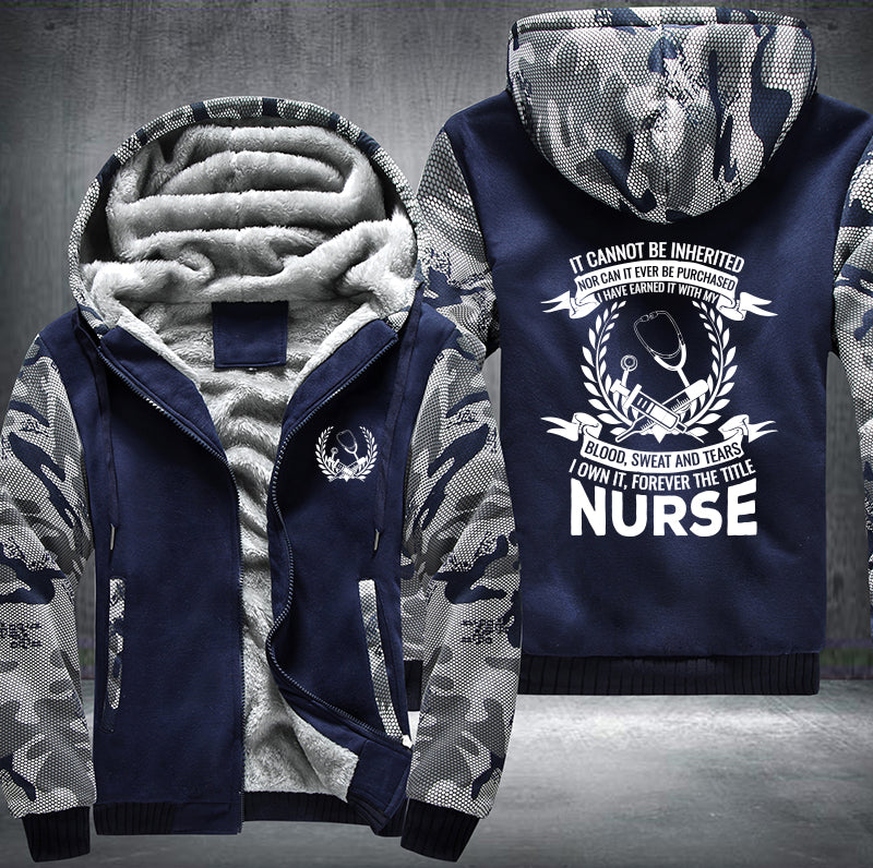 Blood sweat and tears nurse Fleece Hoodies Jacket