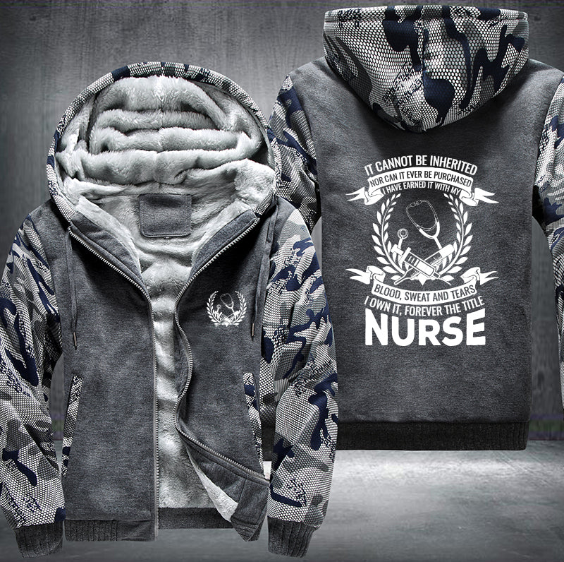 Blood sweat and tears nurse Fleece Hoodies Jacket
