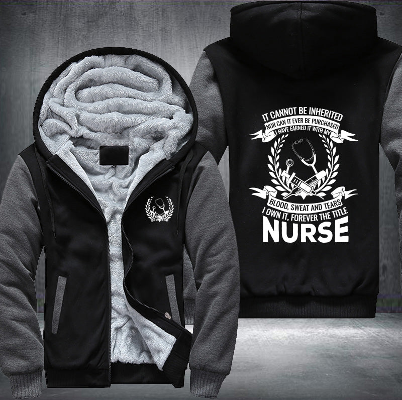 Blood sweat and tears nurse Fleece Hoodies Jacket