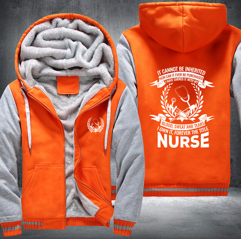 Blood sweat and tears nurse Fleece Hoodies Jacket
