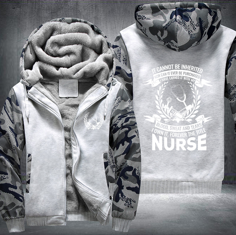 Blood sweat and tears nurse Fleece Hoodies Jacket