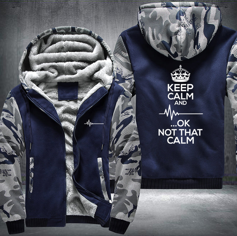 Heart rate keep calm and ok not that calm Fleece Hoodies Jacket