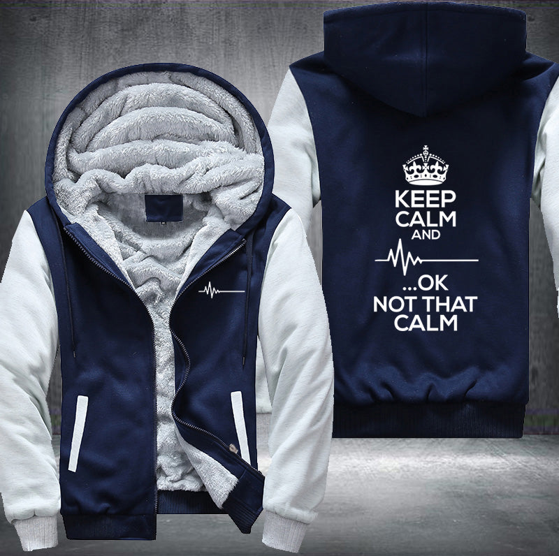 Heart rate keep calm and ok not that calm Fleece Hoodies Jacket