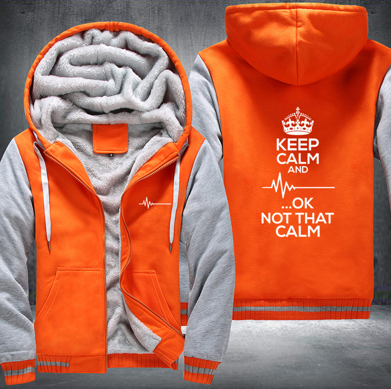 Heart rate keep calm and ok not that calm Fleece Hoodies Jacket