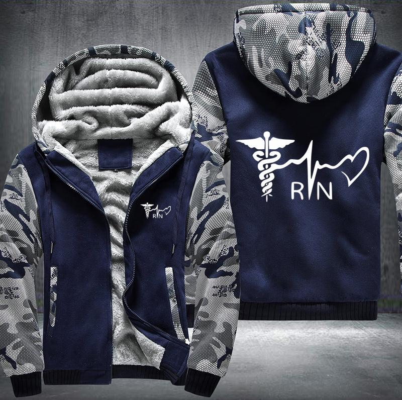 RN nurse heart rate Fleece Hoodies Jacket