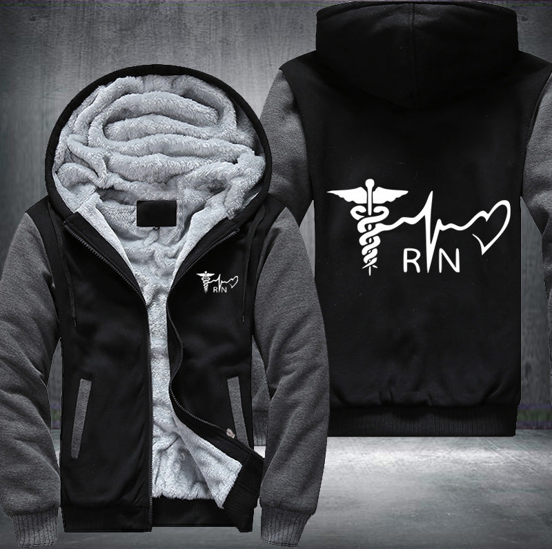 RN nurse heart rate Fleece Hoodies Jacket