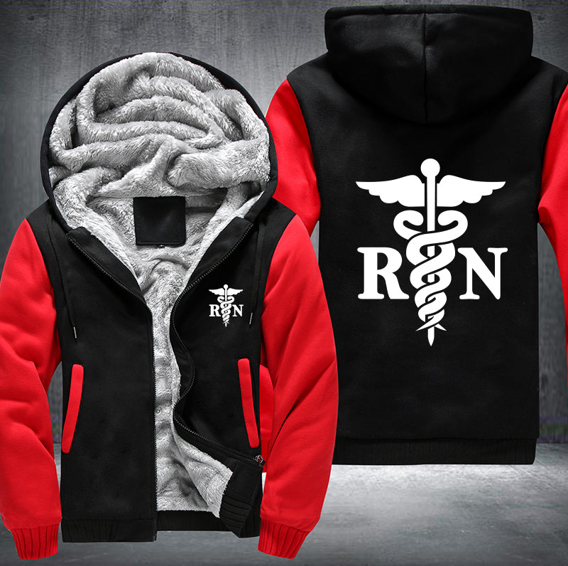 Registered nurse RN white printed Fleece Hoodies Jacket