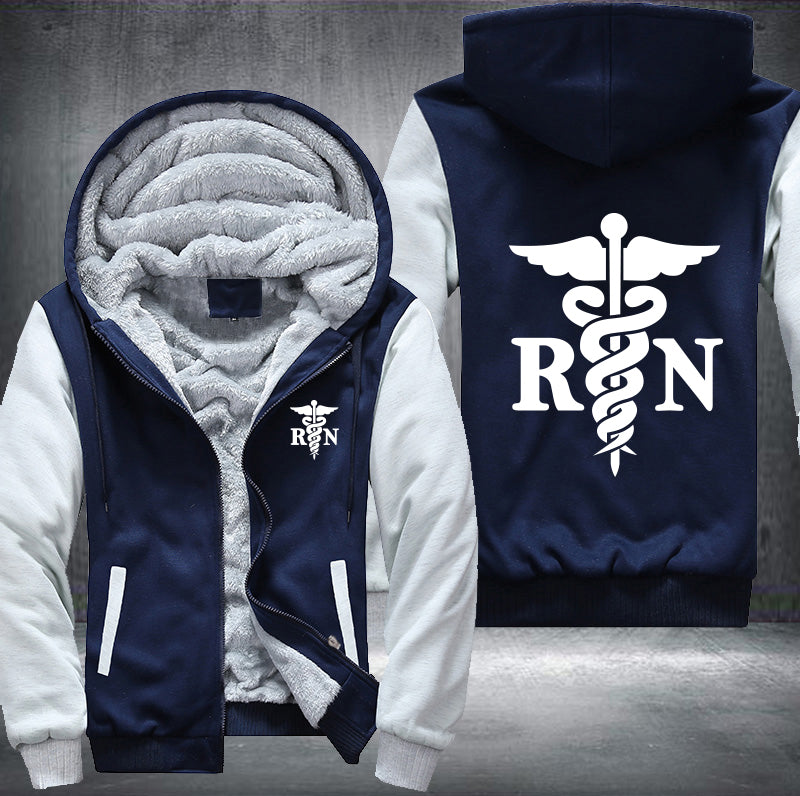 Registered nurse RN white printed Fleece Hoodies Jacket