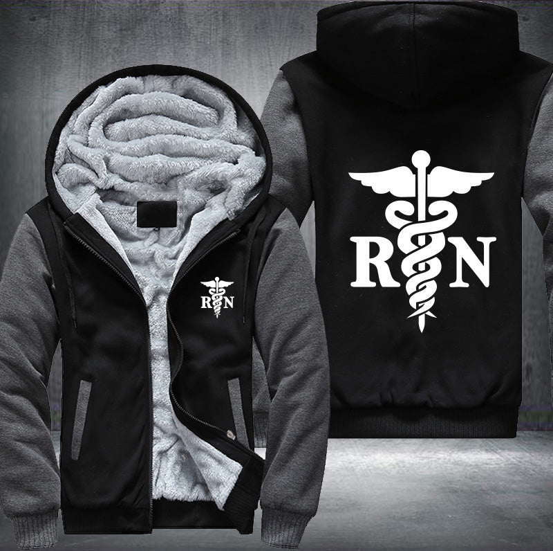 Registered nurse RN white printed Fleece Hoodies Jacket