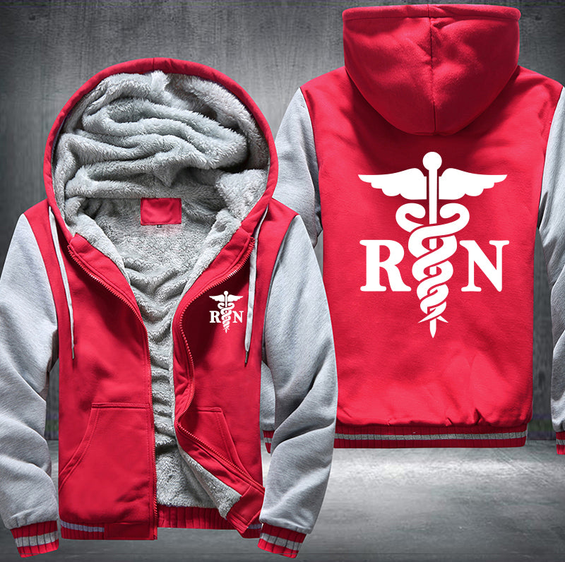 Registered nurse RN white printed Fleece Hoodies Jacket