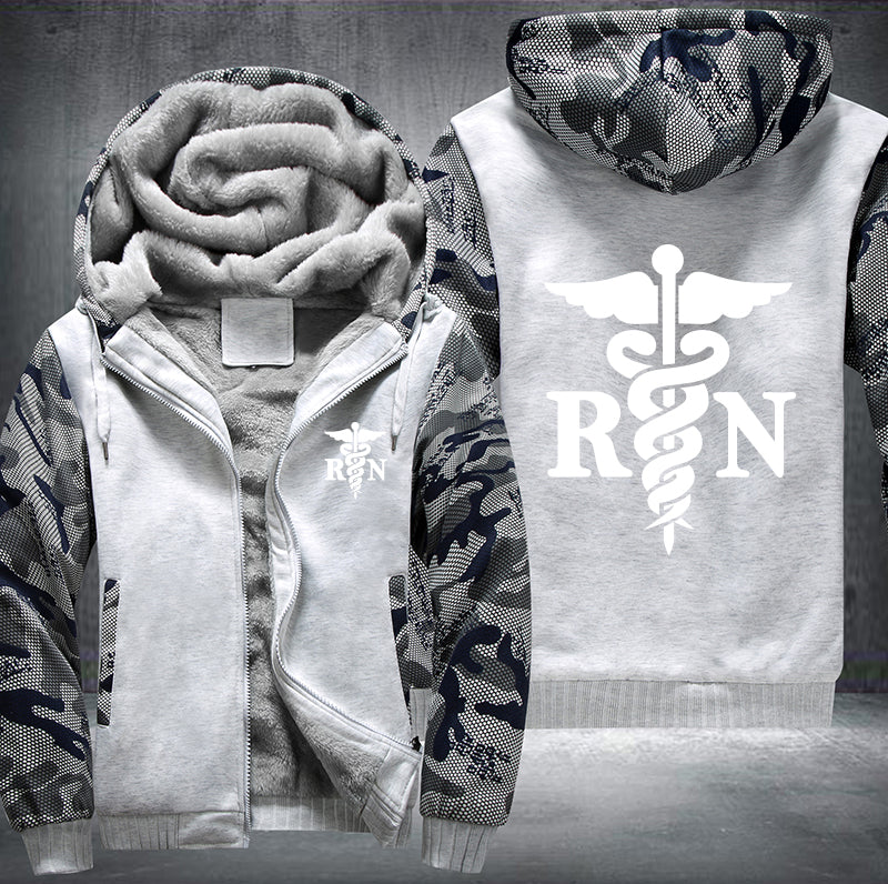 Registered nurse RN white printed Fleece Hoodies Jacket