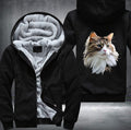 Domestic long-haired cat Fleece Hoodies Jacket