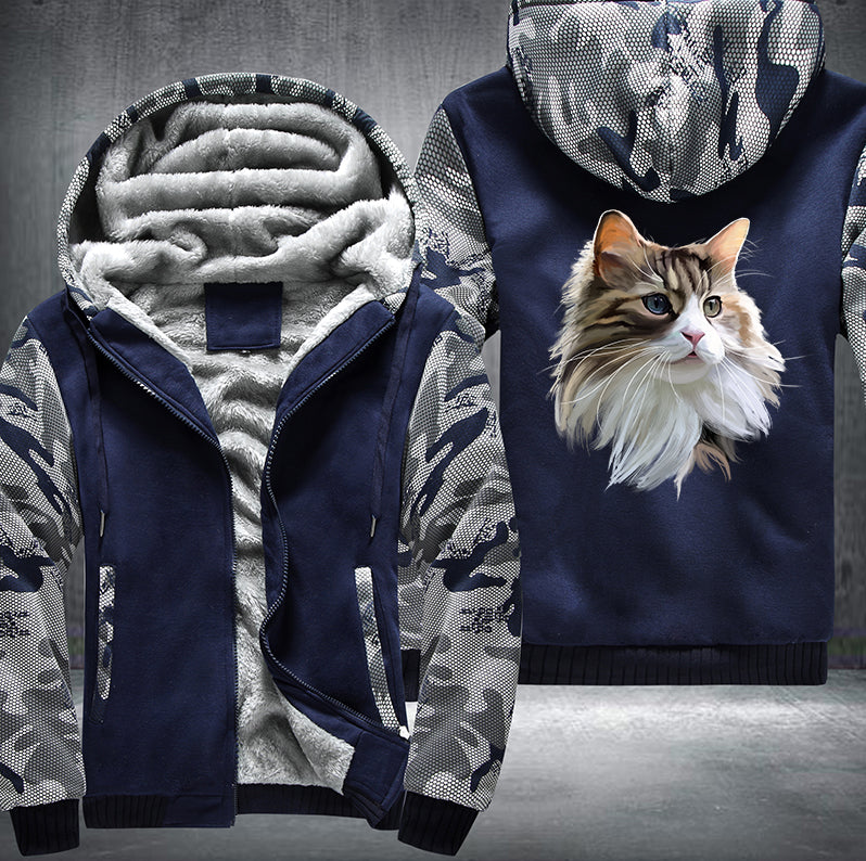 Domestic long-haired cat Fleece Hoodies Jacket